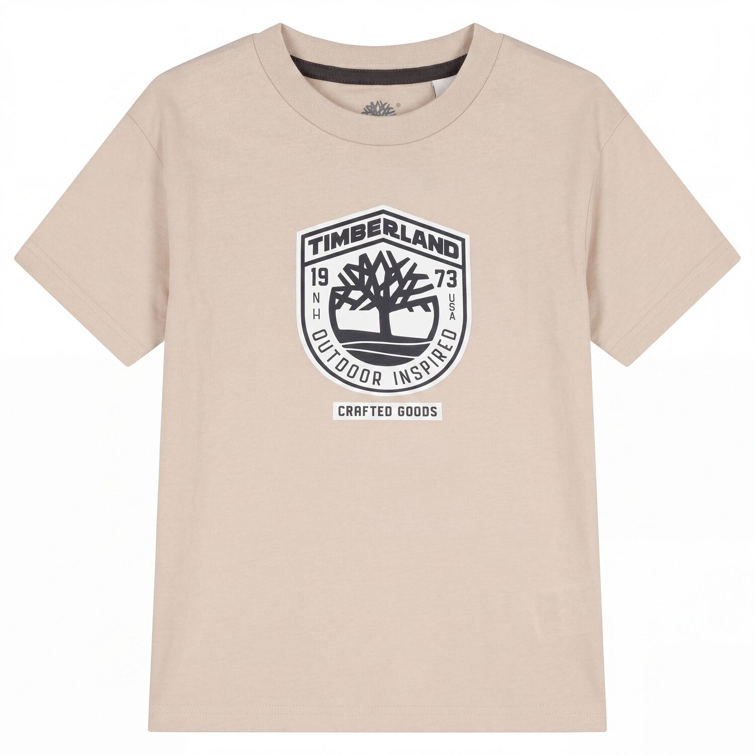 Boys Beige Logo T-Shirt, 3, hi-res