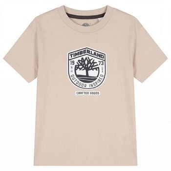 Boys Beige Logo T-Shirt