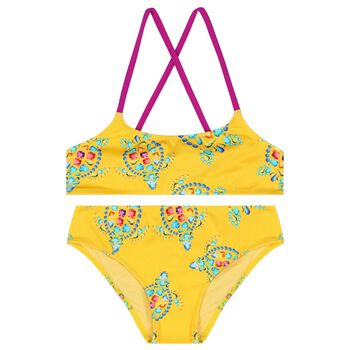 Girls Yellow Turtle Bikini