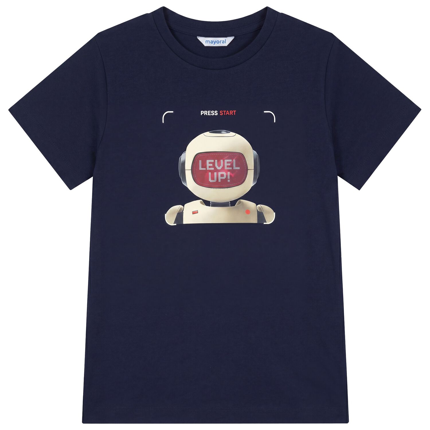 Boys Navy Blue Robot T-Shirt, 2, hi-res