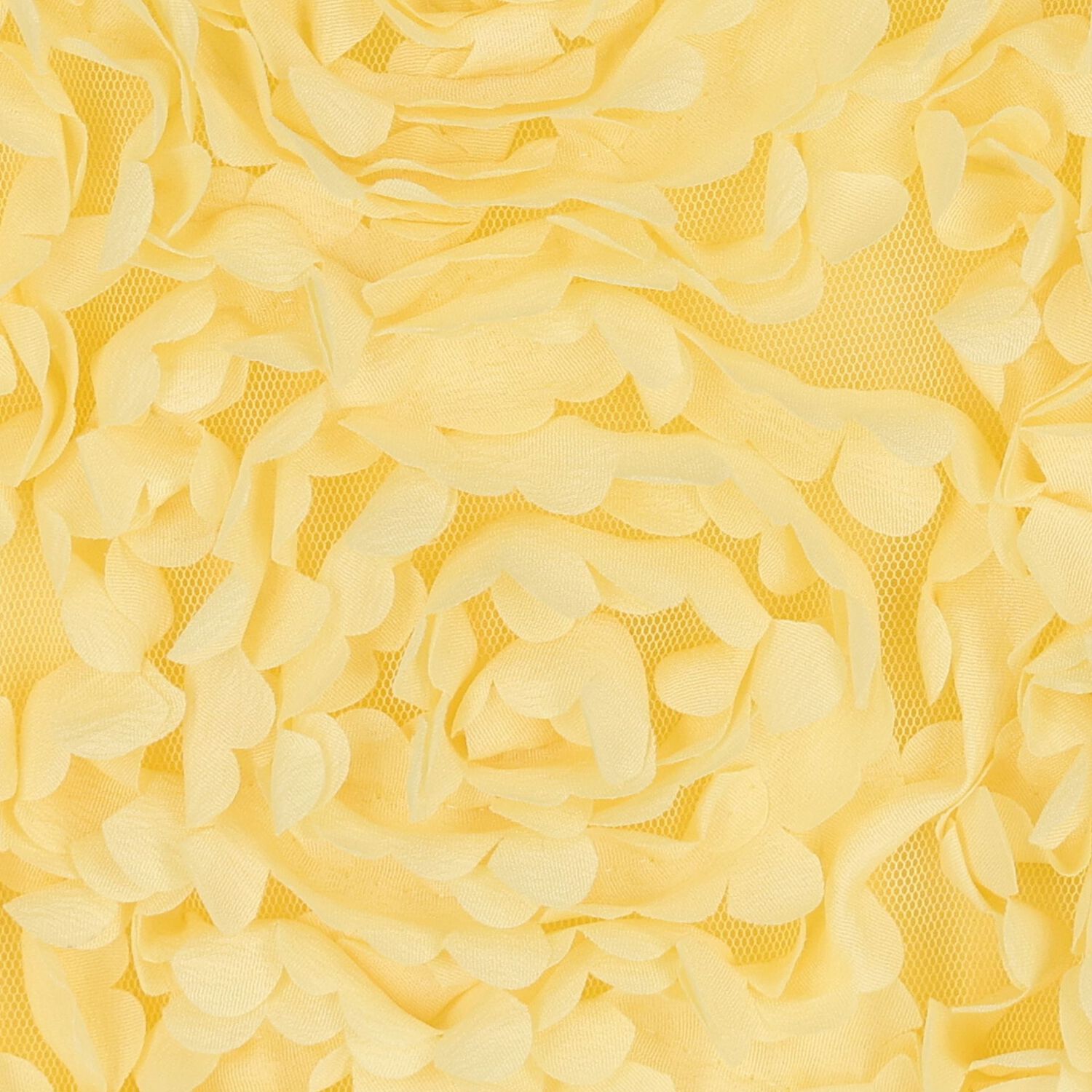 Girls Yellow Flower Tulle Sleeveless Top, 1, hi-res