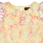 Girls Yellow & Pink Logo Floral Tulle Dress, 1, hi-res