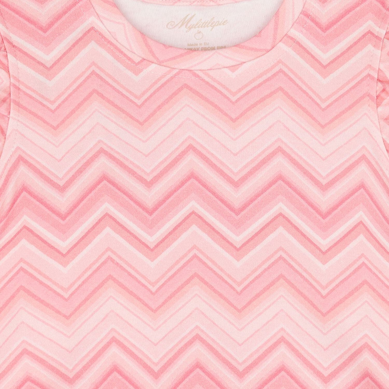 Girls Pink Zig Zag Pyjamas, 1, hi-res