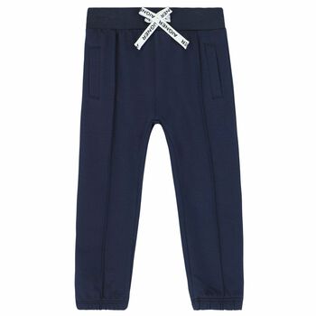 Younger Boys Navy Logo Joggers