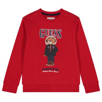 Boys Red Teddy Bear Sweatshirt