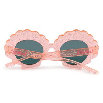 نظارة بنات شمسية بالشعار باللون الوردي 