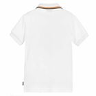Boys White Cotton Polo Shirt, 1, hi-res
