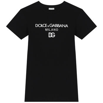 Girls Black Logo T-Shirt Dress