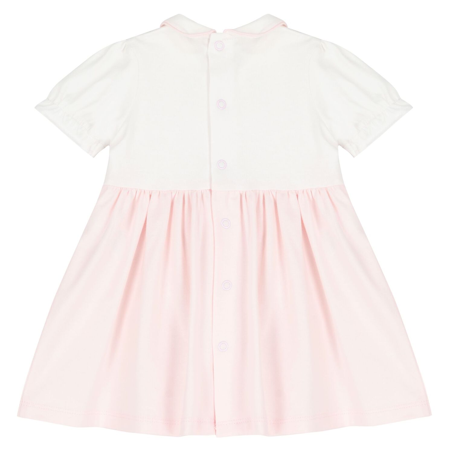 طقم فستان اطفال بطبعه الزهور باللون الابيض والوردى, 1, hi-res