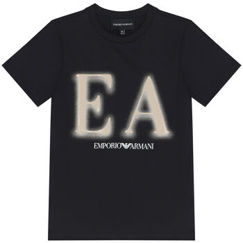 Boys Navy Blue Logo T-Shirt
