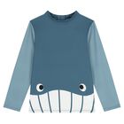 Boys Blue Whale Rash Vest, 1, hi-res