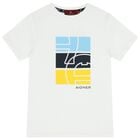 Boys White Logo T-Shirt, 1, hi-res