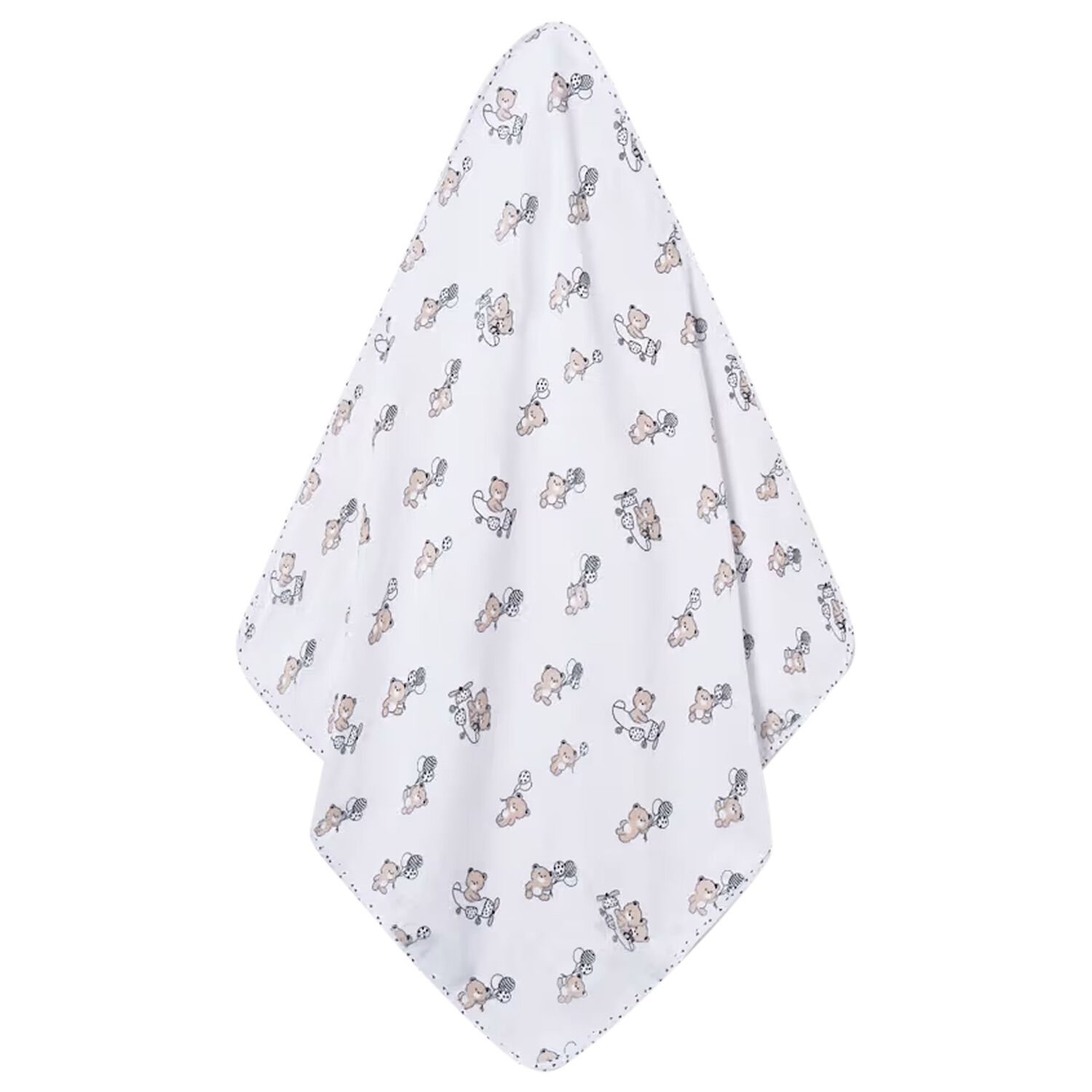 White Teddy Bear Hooded Towel, 1, hi-res