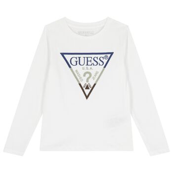Boys Black Logo Long Sleeve Top