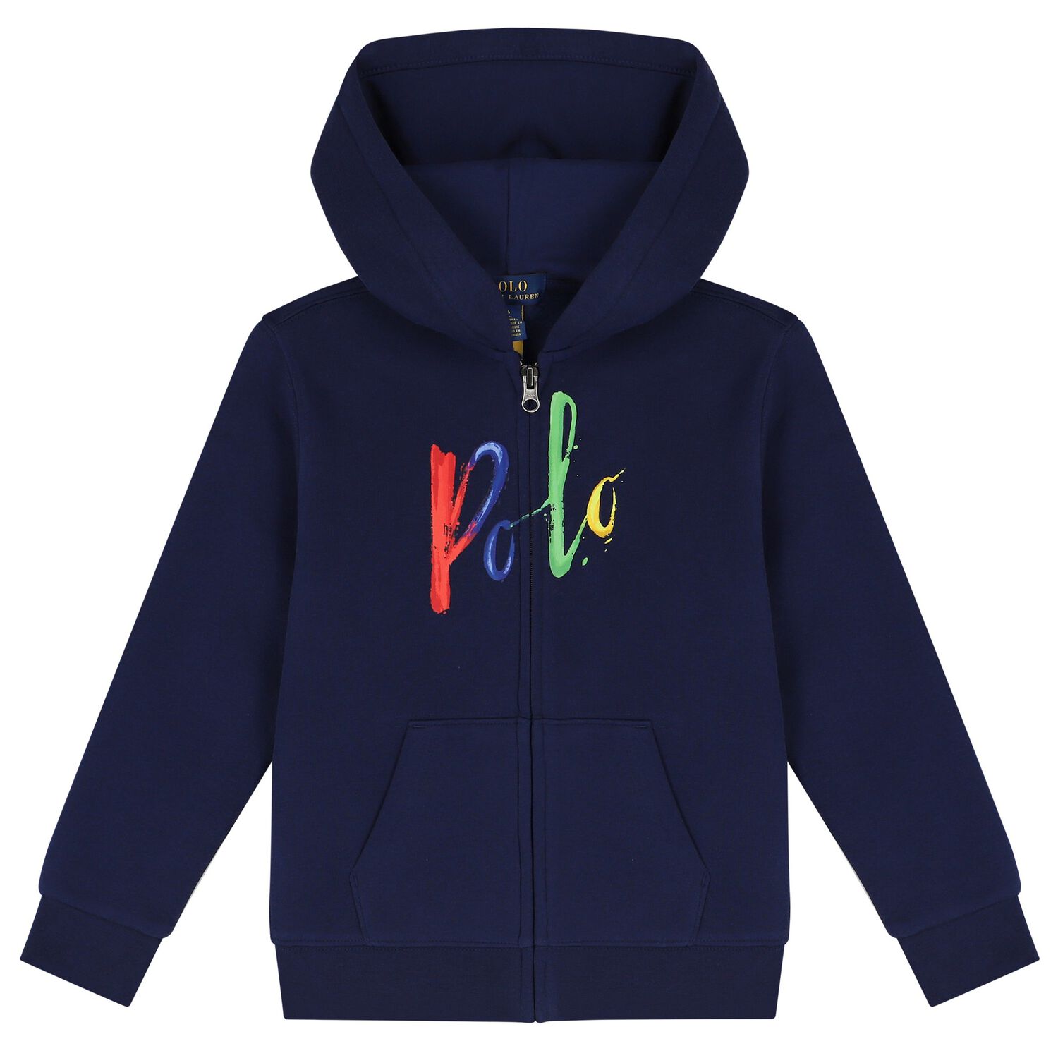Boys Navy Logo Hooded Zip Up, 1, hi-res image number null