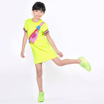 Girls Neon Yellow Crossbody Bag Dress
