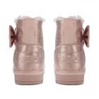 Girls Metallic Pink Faux Leather Bow Boots, 2, hi-res