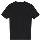 فستان بنات مزين بالشعار باللون الأسود , 1, hi-res