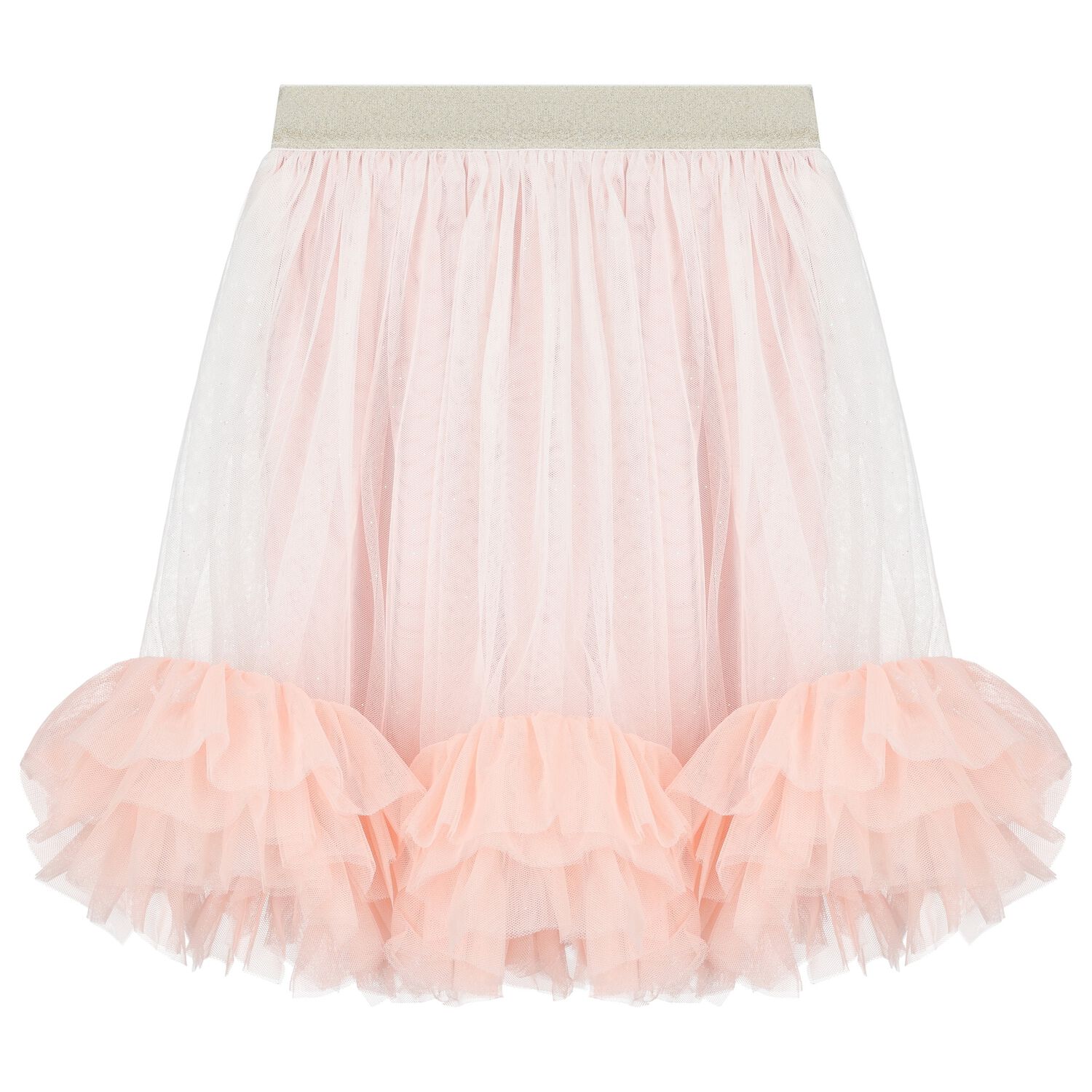 Girls Ivory & Pink Tulle Skirt, 1, hi-res image number null