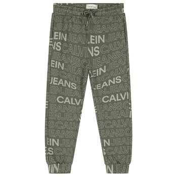 Boys Green Logo Joggers