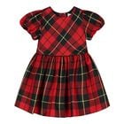 Baby Girls Red & Black Tartan Taffeta Dress Set, 1, hi-res