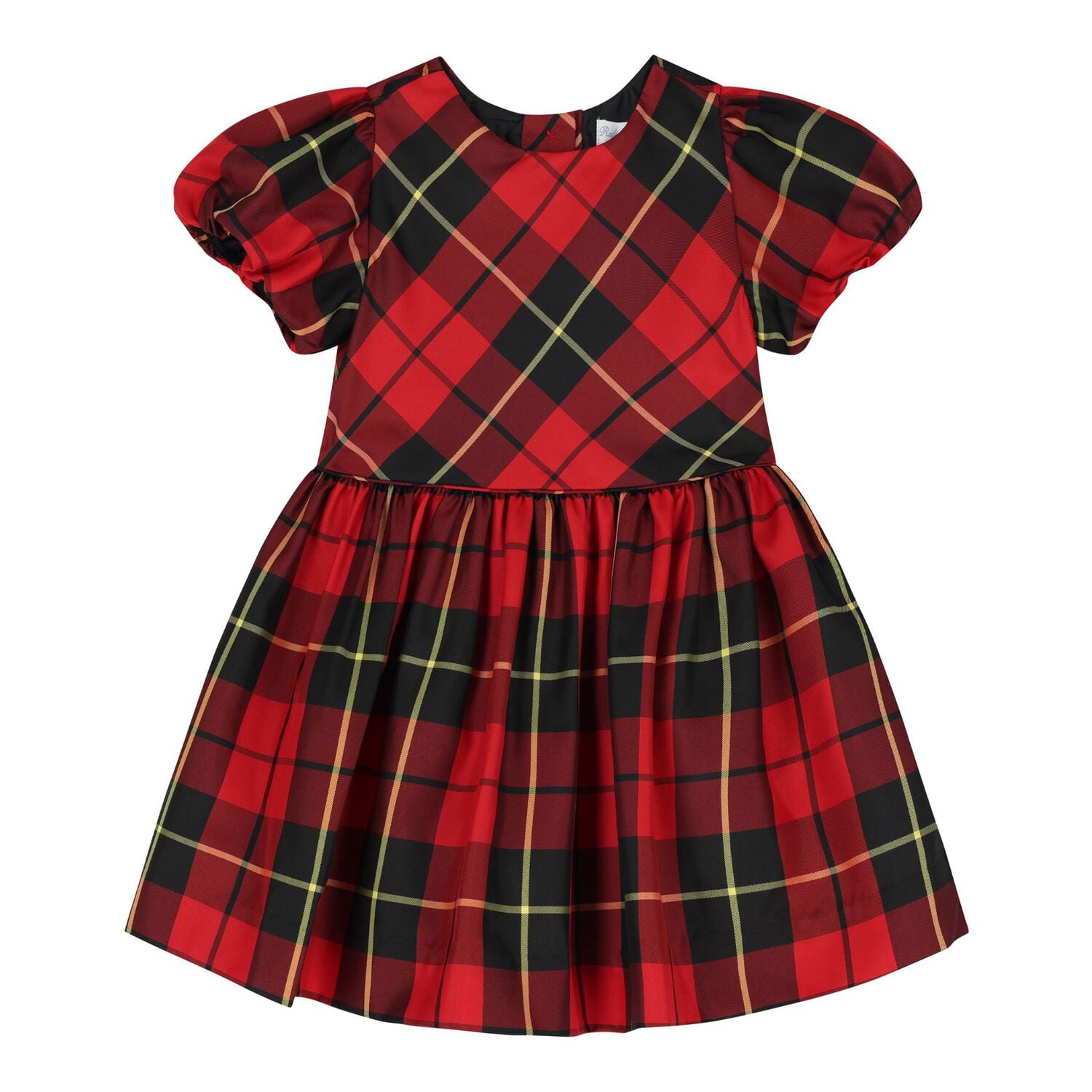 Baby Girls Red & Black Tartan Taffeta Dress Set, 1, hi-res