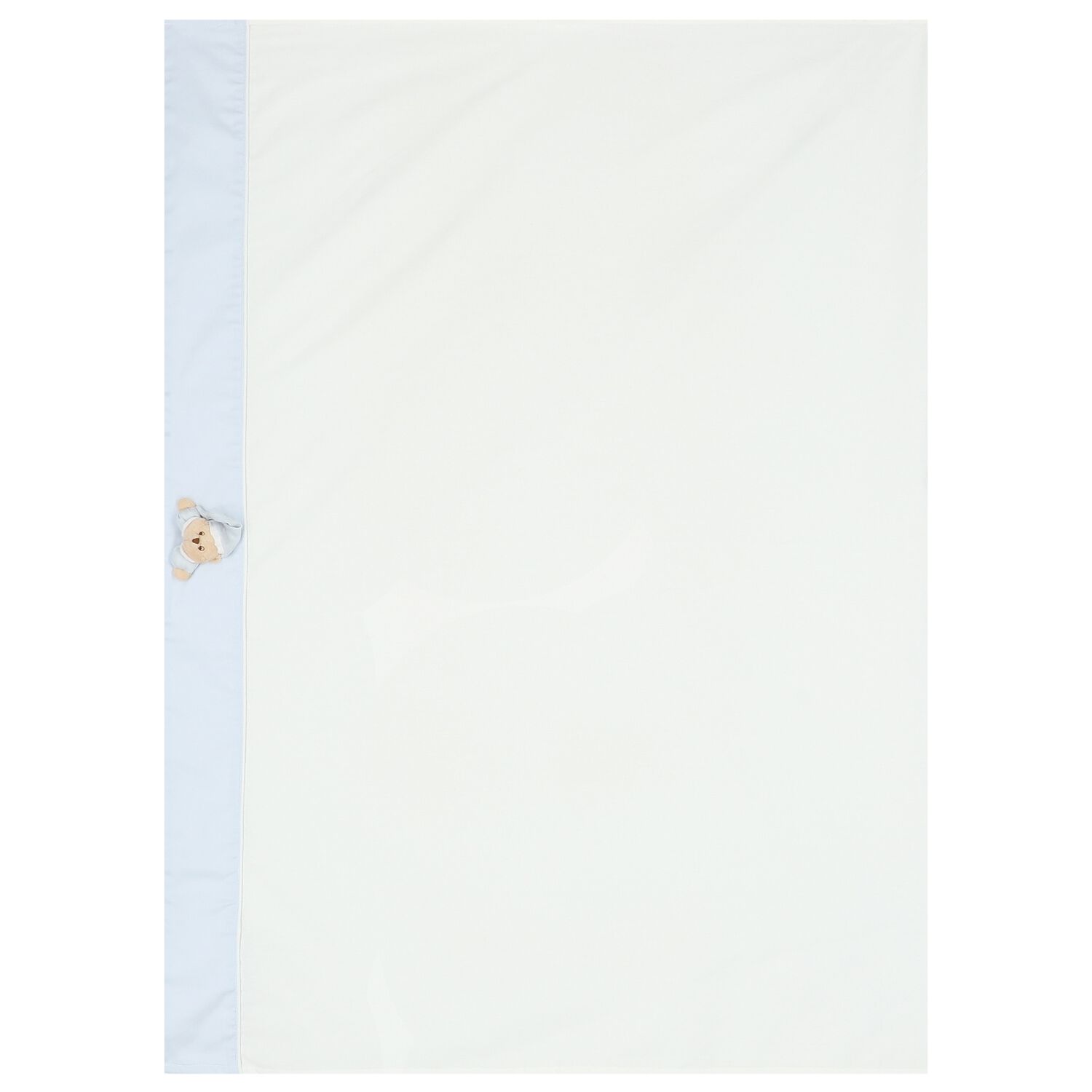 Baby Boys White & Blue Teddy Bear Blanket Set, 1, hi-res image number null