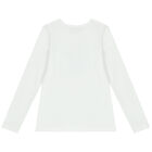 Girls White & Blue Floral Skirt Set, 1, hi-res