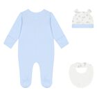 Baby Boys Blue & White Babygrow Gift Set (3 Piece), 4, hi-res