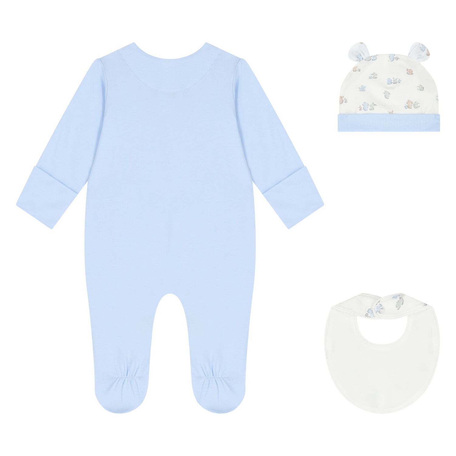 Baby Boys Blue & White Babygrow Gift Set (3 Piece), 4, hi-res image number null