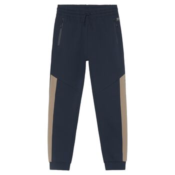 Boys Navy Blue & Beige Joggers