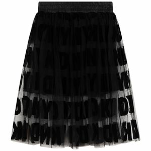 Girls Black Logo Tulle Skirt