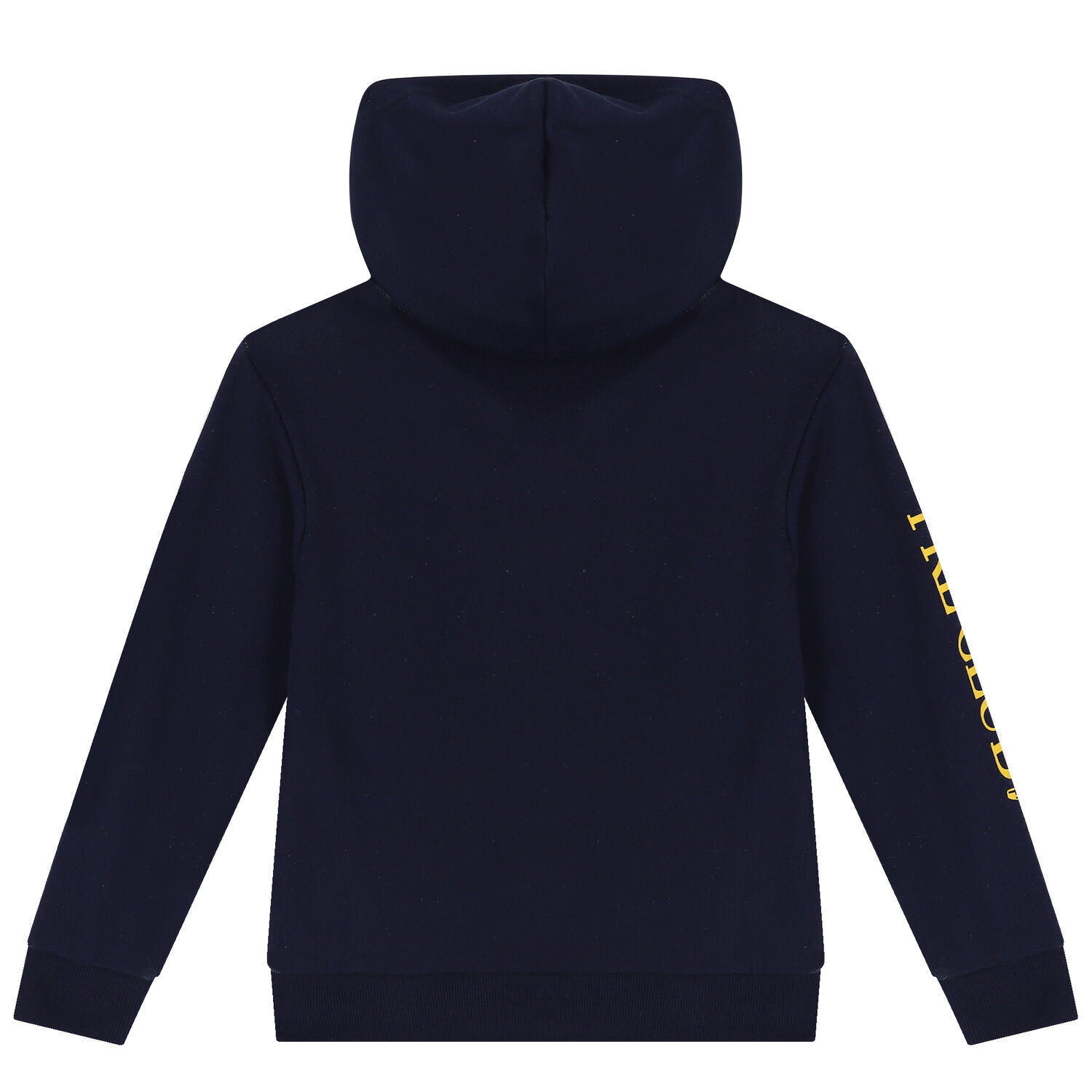 Boys Navy Blue Logo Hooded Top, 1, hi-res