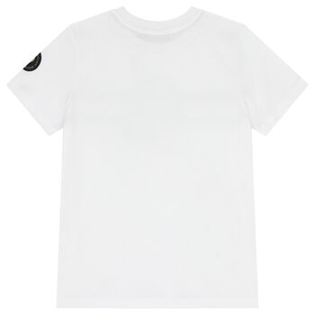 Boys White & Gold Logo T-Shirt