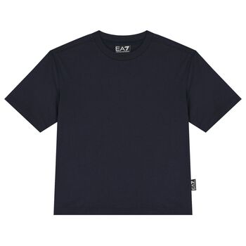 EA7 Emporio Armani Boys Navy Blue Logo T-Shirt, 3 Boys Navy Blue Logo T-Shirt