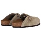 Beige Logo Suede Leather Clog, 1, hi-res