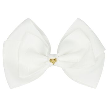 Girls White Bow Hairclip
