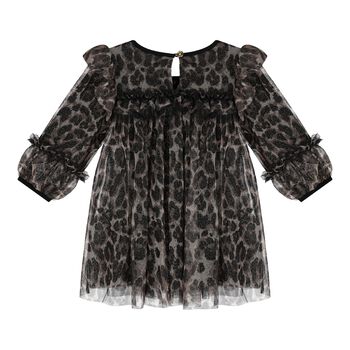 Baby Girls Black Leopard Tulle Dress