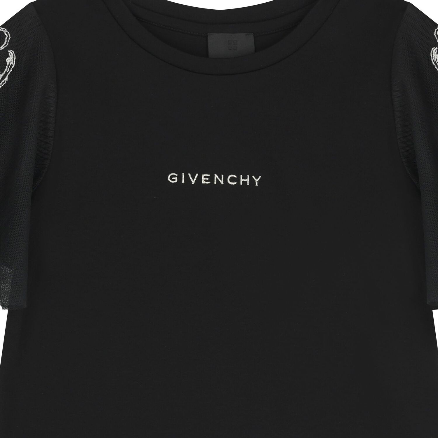 تي شيرت باللون أسود بشعار للبنات, 1, hi-res
