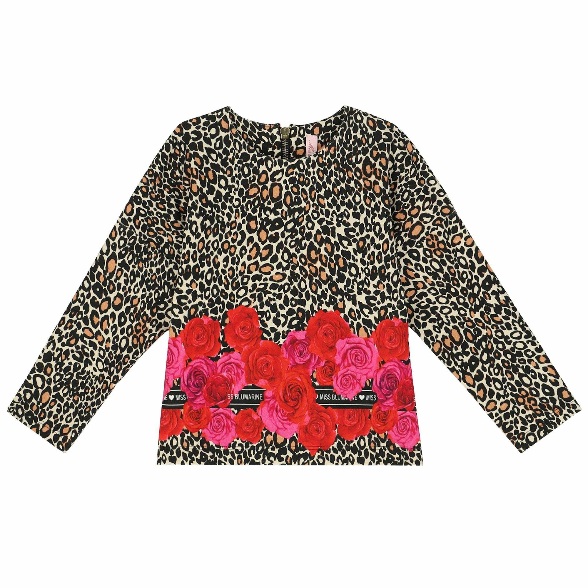 Miss Blumarine Girls Printed Long Sleeve Top | Junior Couture USA