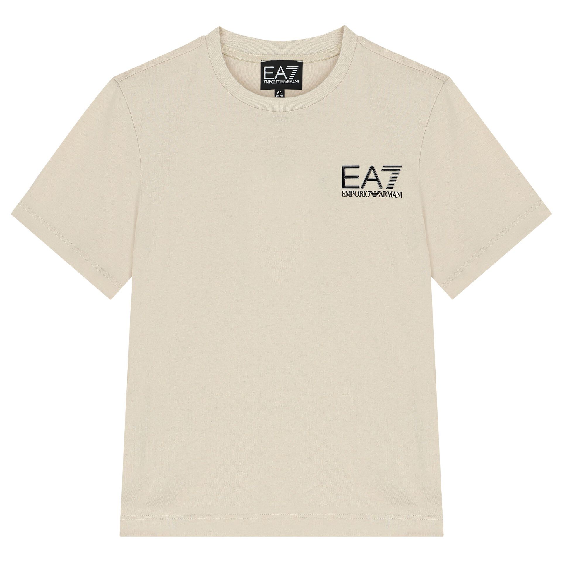 EA7 Emporio Armani Boys Beige Logo T Shirt Junior Couture Bahrain