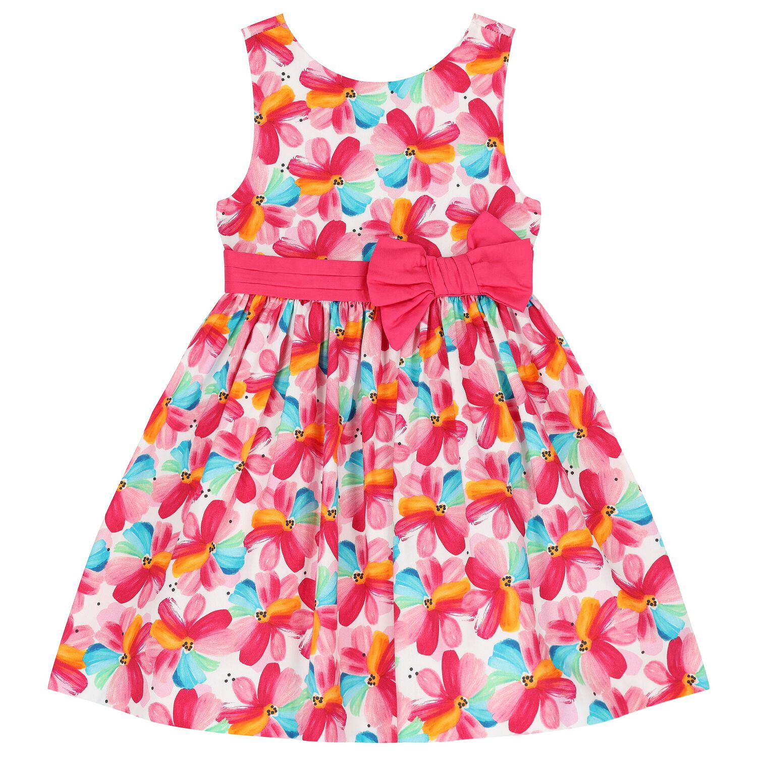 Girls Multi-Coloured Flower Dress, 2, hi-res image number null