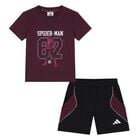 Younger Boys Burgundy & Black Spider-Man Marvel Shorts Set, 1, hi-res