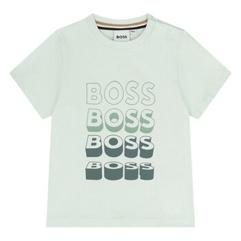 Younger Boys Green Logo T-Shirt