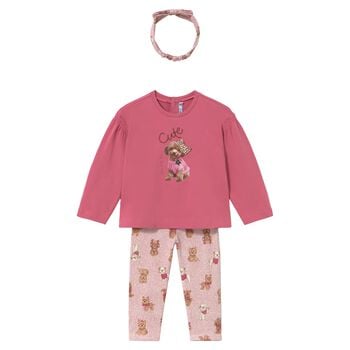Younger Girls Pink Leggings Set