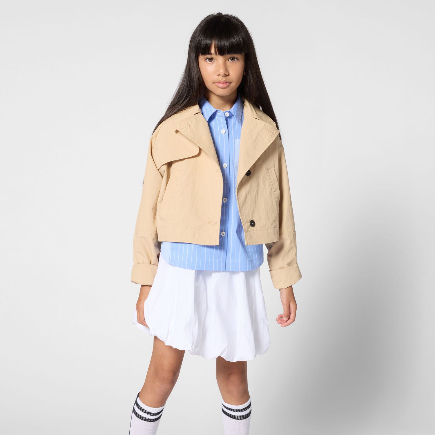 Girls White Logo Skirt, 1, hi-res