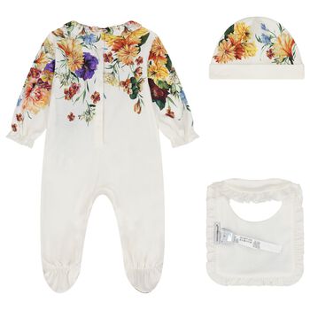 Baby Girls Multi-Coloured Logo Floral Babygrow Gift Set