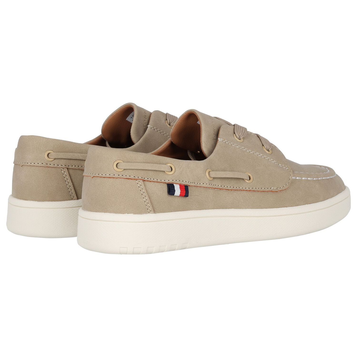 Boys Beige Faux Suede Moccasins, 1, hi-res