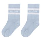 طقم أحذية ما قبل المشي من الجلد باللون العاجي والأزرق, 1, hi-res