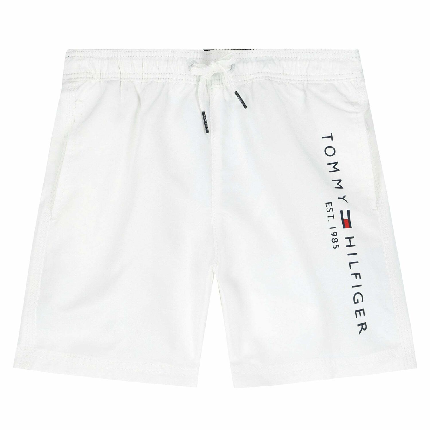 Boys White Logo Swim Shorts, 1, hi-res